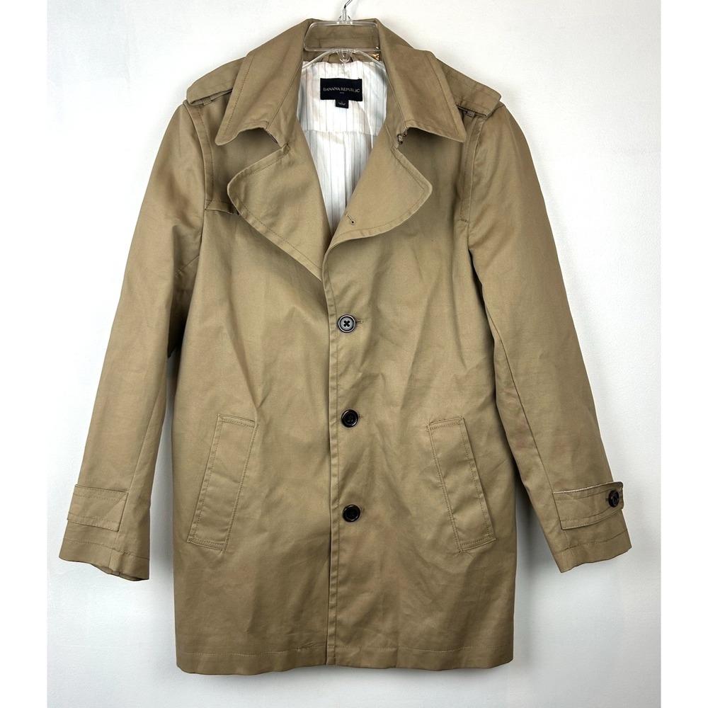 Banana Republic Trench Coat Womens Small Beige Capsule Minimalist Quiet Luxury
